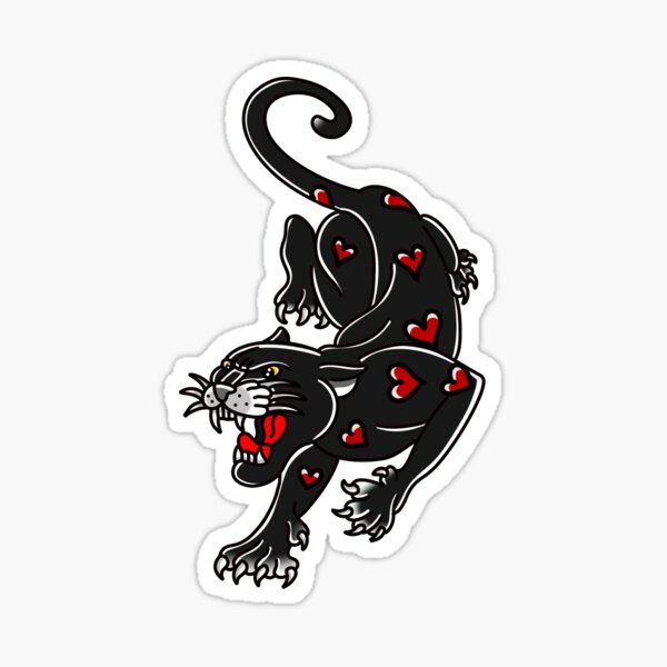 Artikel-Vorschau von Herz Panther, designt und verkauft von spooky-trad-art.