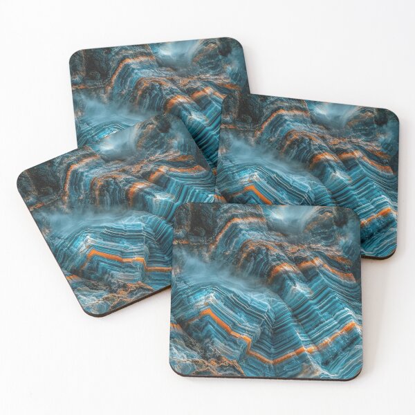 Item preview, Agate Rock Pattern - Beautiful Striated Blue and Bronze Rocks designed and sold by HausKatz.