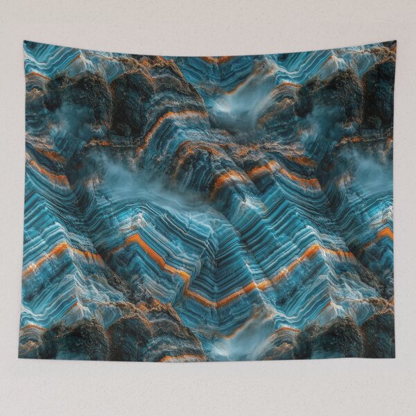 Item preview, Agate Rock Pattern - Beautiful Striated Blue and Bronze Rocks designed and sold by HausKatz.