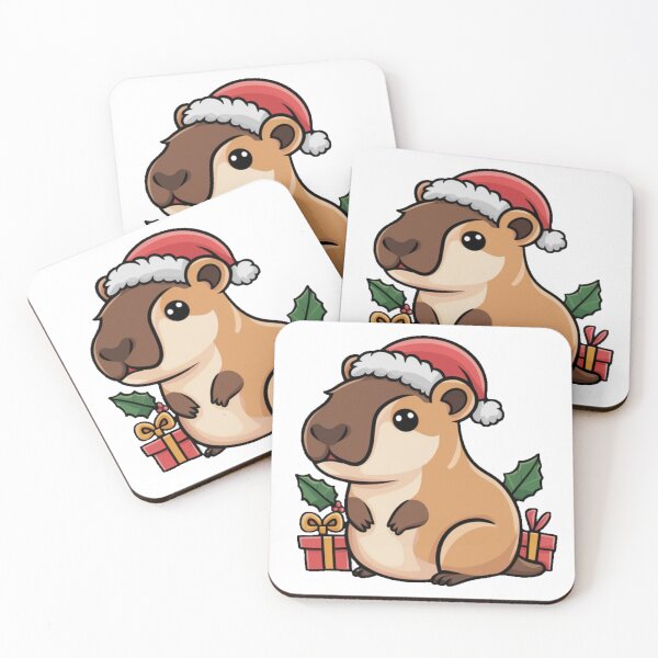 Item preview, Christmas Capybara Chibi | Cute Santa Capybara Holiday Art Festive Gifts designed and sold by WishfulWolf.