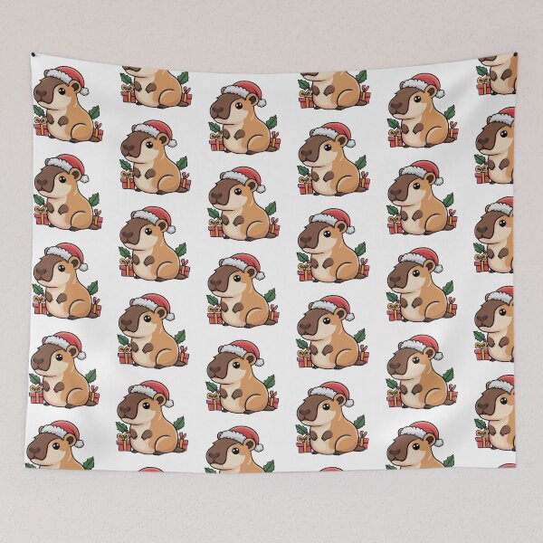 Item preview, Christmas Capybara Chibi | Cute Santa Capybara Holiday Art Festive Gifts designed and sold by WishfulWolf.