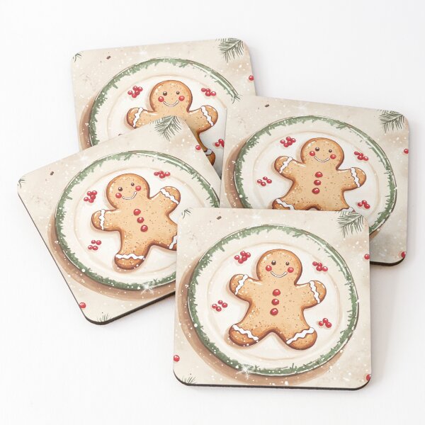 Item preview, Festive gingerbread cookie plates designed and sold by PaperieJennifer.