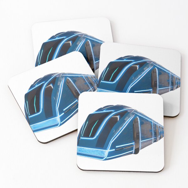 Item preview, A futuristic train with neon lights on it designed and sold by PWDigitalArt.
