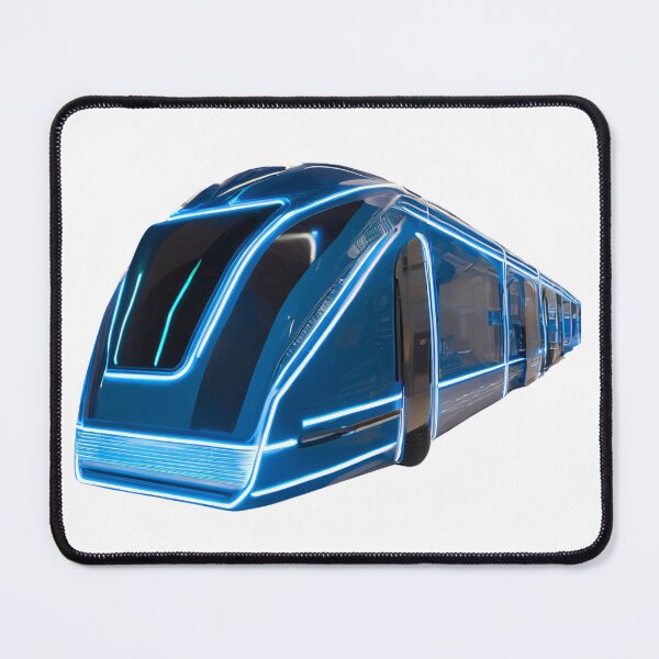 Item preview, A futuristic train with neon lights on it designed and sold by PWDigitalArt.