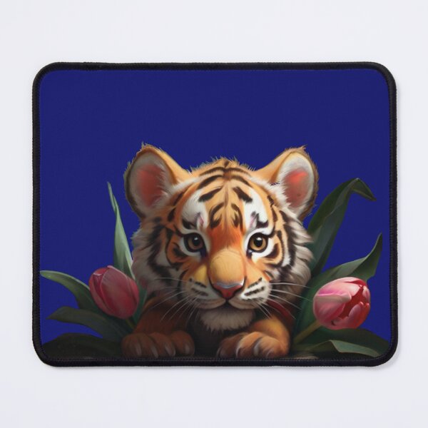 Item preview, Tiger Cub with Pink Tulips designed and sold by GWEverything.