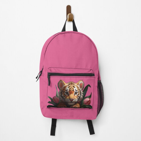 Item preview, Tiger Cub with Pink Tulips designed and sold by GWEverything.