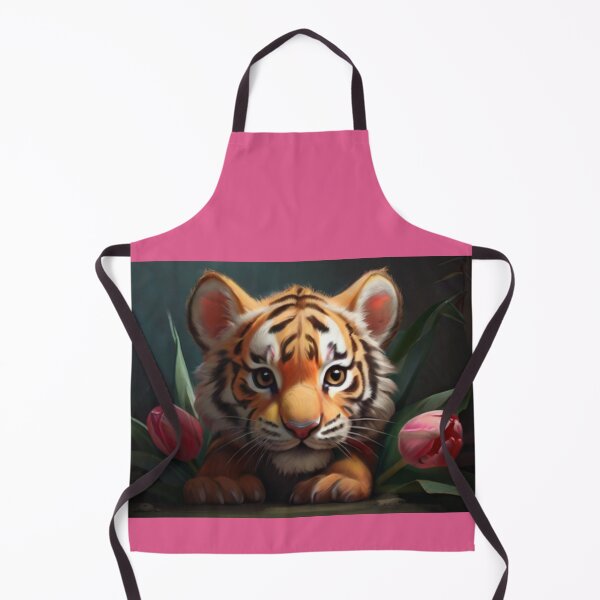 Item preview, Tiger Cub with Pink Tulips designed and sold by GWEverything.