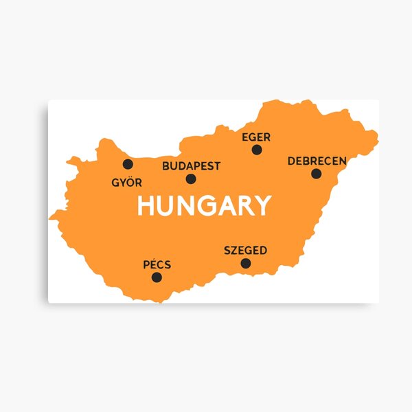hungary map Canvas Print