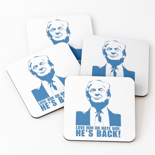 Item preview, Love Him or Hate Him, He’s Back – Bold Donald Trump Comeback for Election Enthusiasts designed and sold by DesignDazzles.