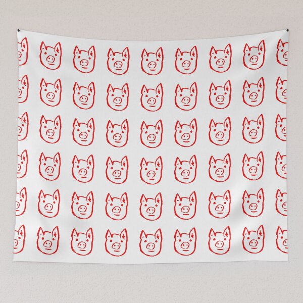 Item preview, Vivid Red Piggy Face  designed and sold by MagentaTwilight.
