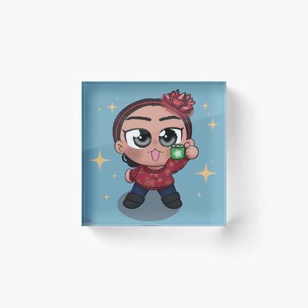 Item preview, Chibi Christmas Me Holding Hot Chocolate (with background) designed and sold by kathyr0se.