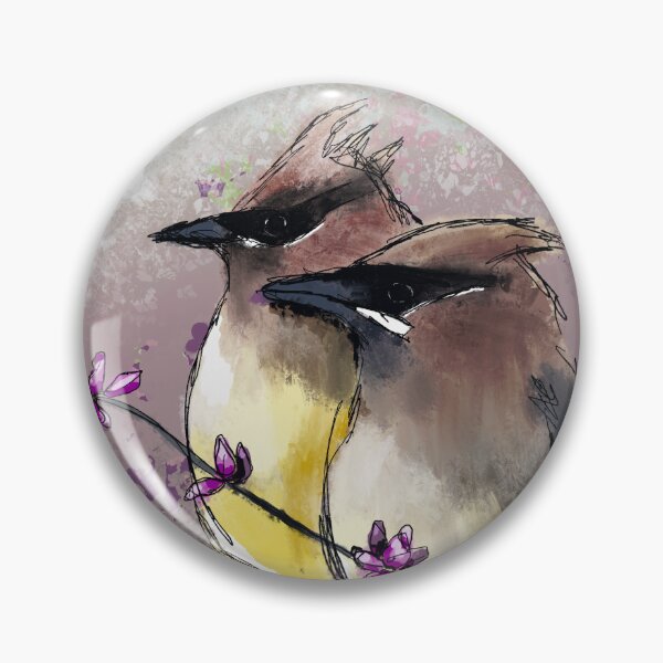 Item preview, Cedar Waxwings with Red Buds designed and sold by Kim Rausch.