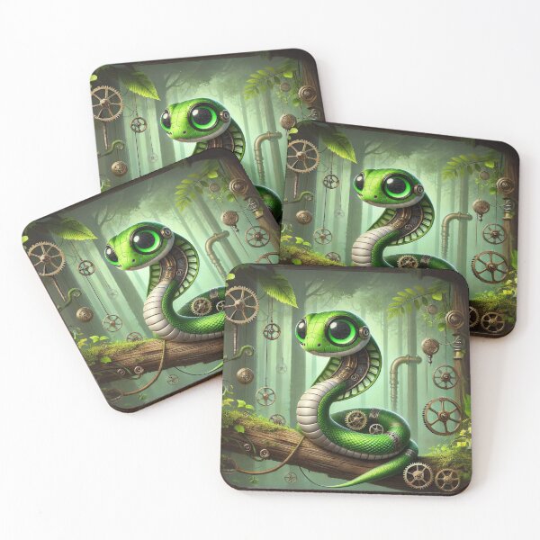 Item preview, Steampunk Green Rat Snake designed and sold by Sillytoe.