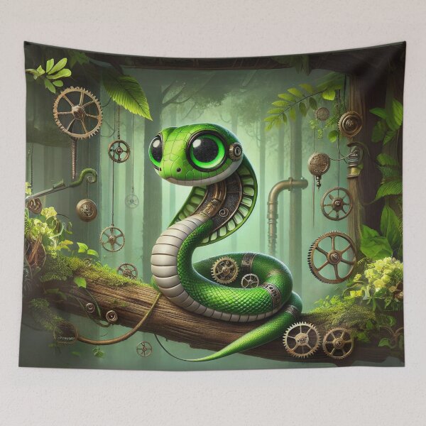 Item preview, Steampunk Green Rat Snake designed and sold by Sillytoe.