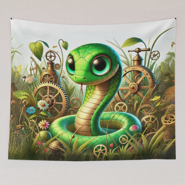 Item preview, Steampunk Green Snake designed and sold by Sillytoe.