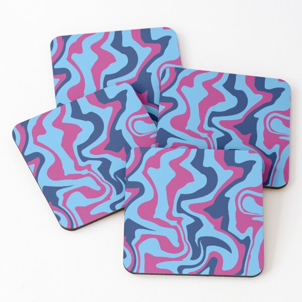 Item preview, Abstract Fluid Pattern with Blue and Pink Curves in Retro Style designed and sold by ploen kongsuwan.