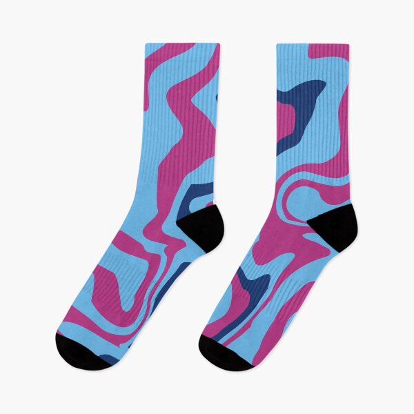 Item preview, Abstract Fluid Pattern with Blue and Pink Curves in Retro Style designed and sold by ploen kongsuwan.