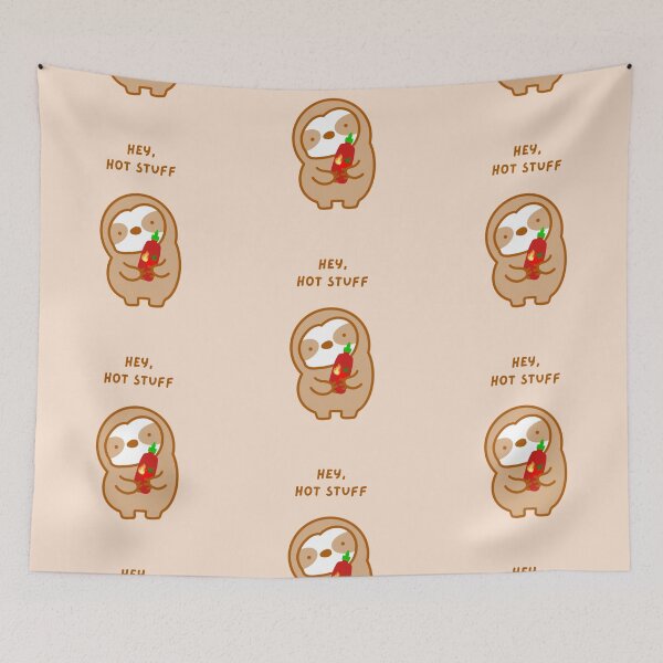 Item preview, Hey Hot Stuff Sriracha Sauce Sloth  designed and sold by theslothinme.