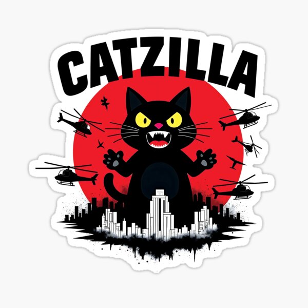 Item preview, Catzilla - Feline Fury T-Shirt designed and sold by deklnwart.