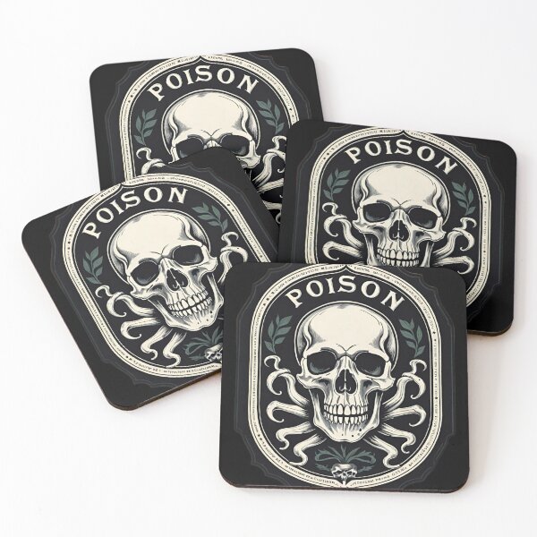 Item preview, Poison skull label art designed and sold by Heaven Welch.