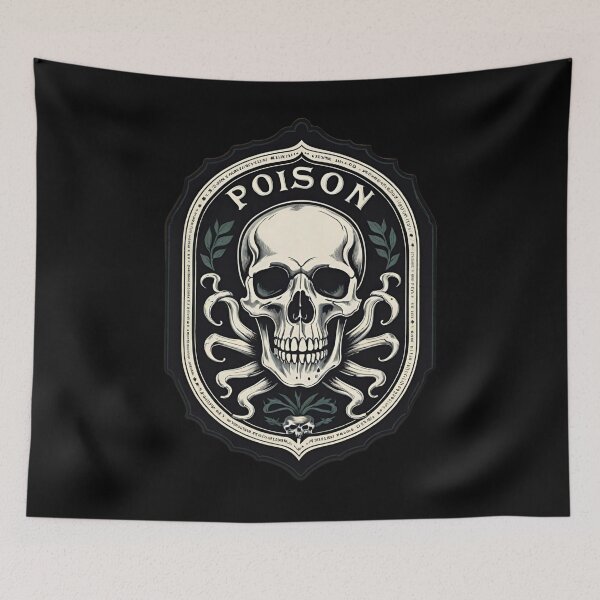 Item preview, Poison skull label art designed and sold by Heaven Welch.