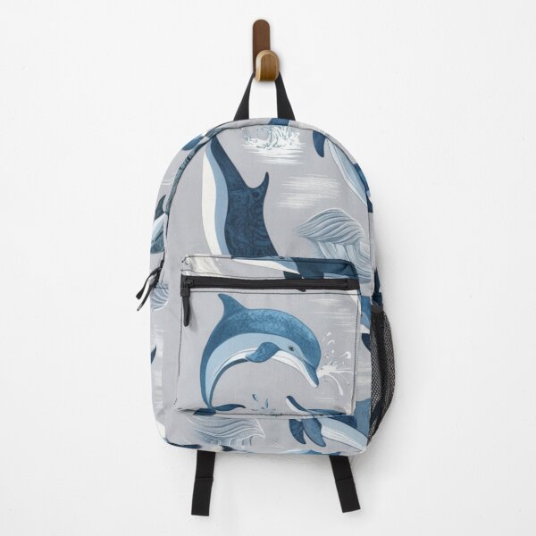 Item preview, "Playful Dolphin in Blue and White Tones" designed and sold by DAMDUANG.