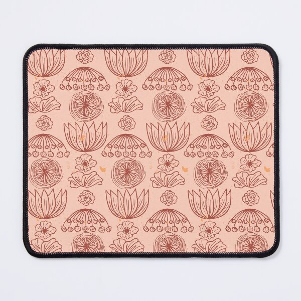 Item preview, Scandinavian Hand Drawn Boho Floral Pattern - Blush Pink and Terracotta designed and sold by Valerie Englehart.
