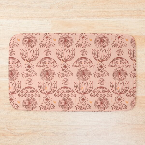 Item preview, Scandinavian Hand Drawn Boho Floral Pattern - Blush Pink and Terracotta designed and sold by Valerie Englehart.