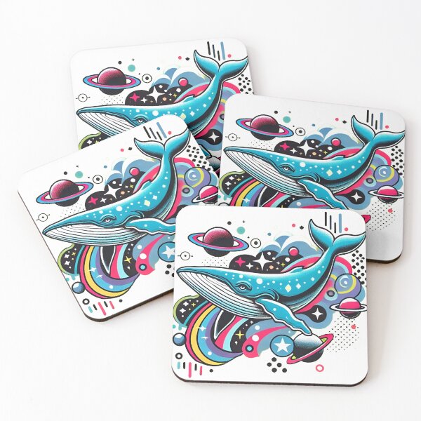 Item preview, Cosmic Pop Art Whale Illustration designed and sold by CyberPeakZ.