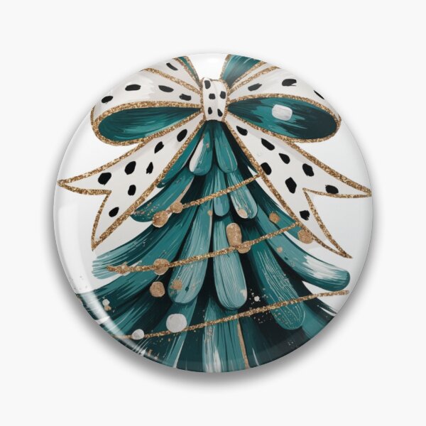 Item preview, Brush stroke paint Christmas Tree preppy Dalmatian bow  designed and sold by RachelRebel.