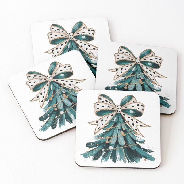 Item preview, Brush stroke paint Christmas Tree preppy Dalmatian bow  designed and sold by RachelRebel.
