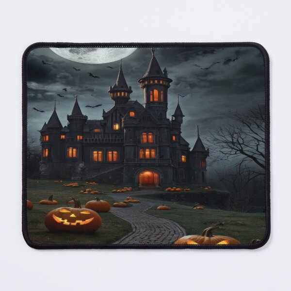 Item preview, Halloween Dark castle at night with full moon ,Halloween castle,Halloween Season, halloween pumpkin designed and sold by Expressions-Sel.