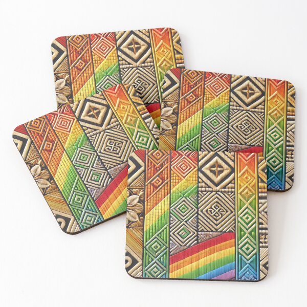 Artikelvorschau, Maori-Tukutuku-Regenbogendesign entworfen und verkauft von MauTeRangimarie.