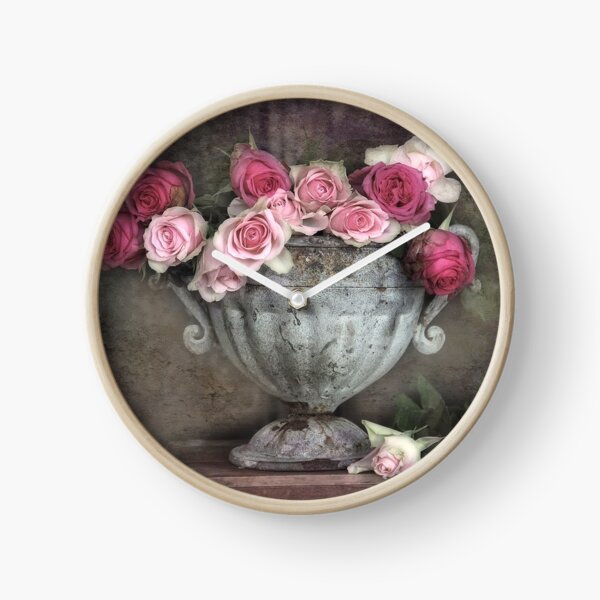 Pink roses Clock