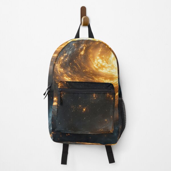 Item preview, Bright spiral galaxy with glowing golden stars in deep space designed and sold by lematworks.