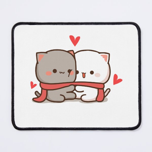 Item preview, Mochi Milka peach goma cat wearing scarf designed and sold by ThePurplePrints.