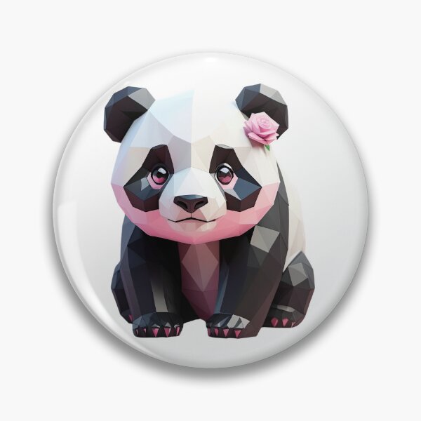 Item preview, Charming Low-Poly Panda with a Floral Touch designed and sold by KiEgon.