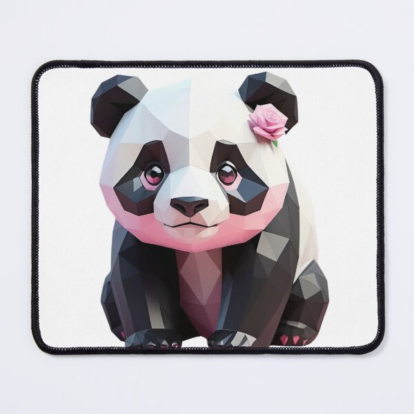 Item preview, Charming Low-Poly Panda with a Floral Touch designed and sold by KiEgon.
