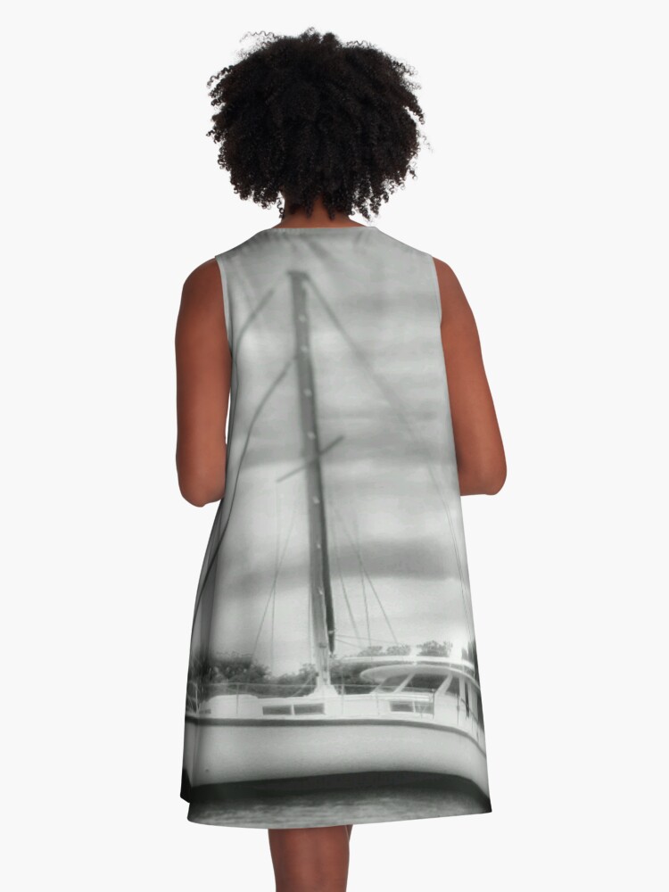 Thumbnail 3 of 4, A-Line Dress, Waiting Out The Storm designed and sold by kinkatstyle.