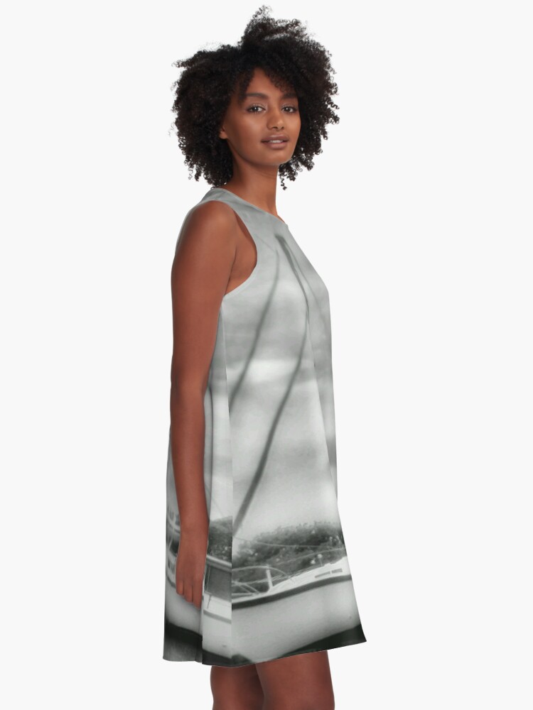 Thumbnail 2 of 4, A-Line Dress, Waiting Out The Storm designed and sold by kinkatstyle.