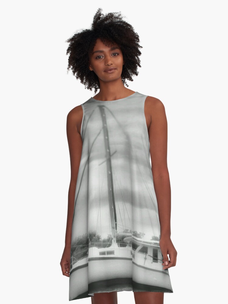 Thumbnail 1 of 4, A-Line Dress, Waiting Out The Storm designed and sold by kinkatstyle.