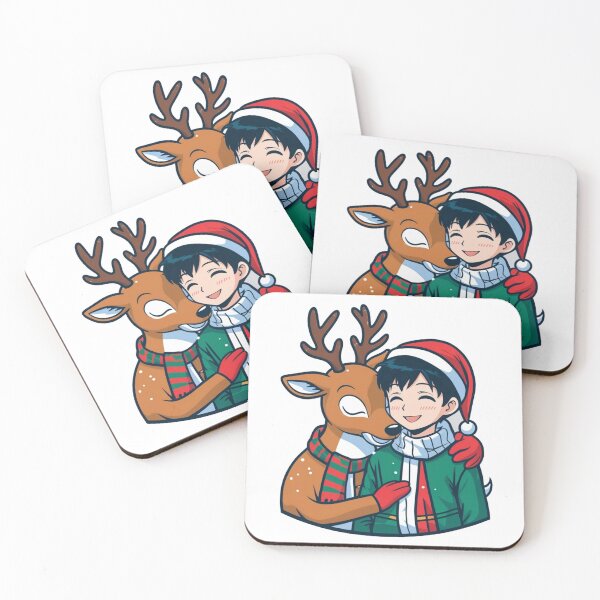 Item preview, Reindeer Hugging Anime Boy designed and sold by Reymaa.