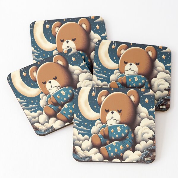 Item preview, ukyo bear beard night moon cloud designed and sold by pageart.