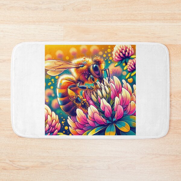 Item preview, Honey bee on clover  designed and sold by Catherine Harrison.