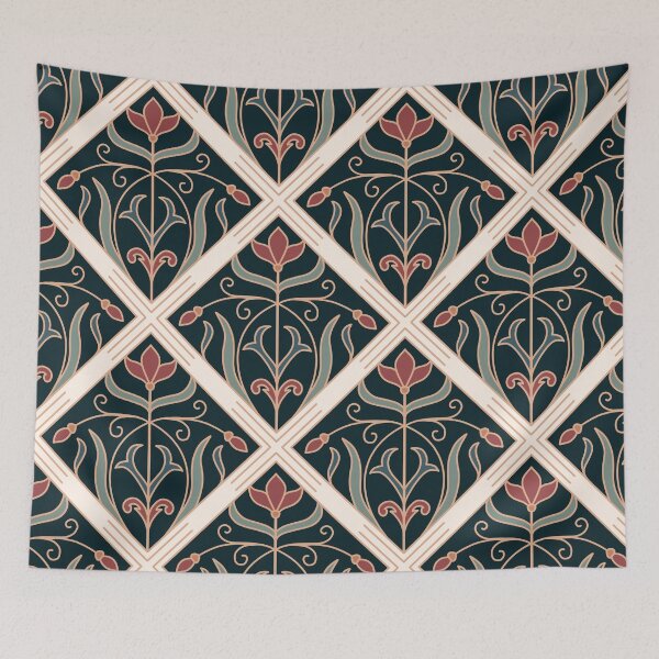 Item preview, Floral tile pattern designed and sold by Aakanksha97.