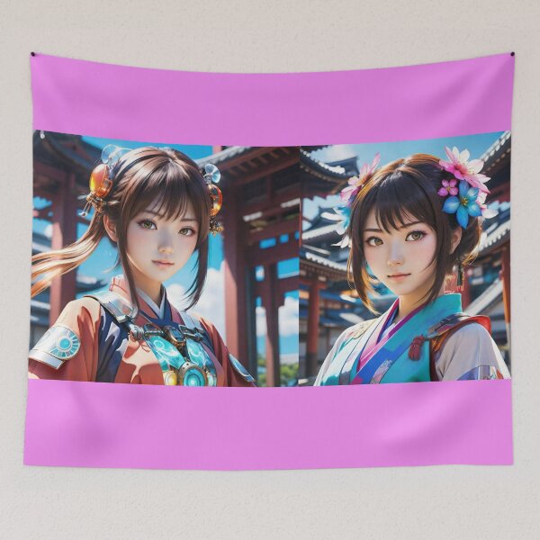 Item preview, Sisters in Front of an East Asian Architectural Backdrop designed and sold by masabo.
