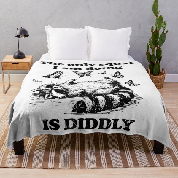 Item preview, The Only Squat I'm Doing Is Diddly Squat Raccoon Meme designed and sold by spirorinin.