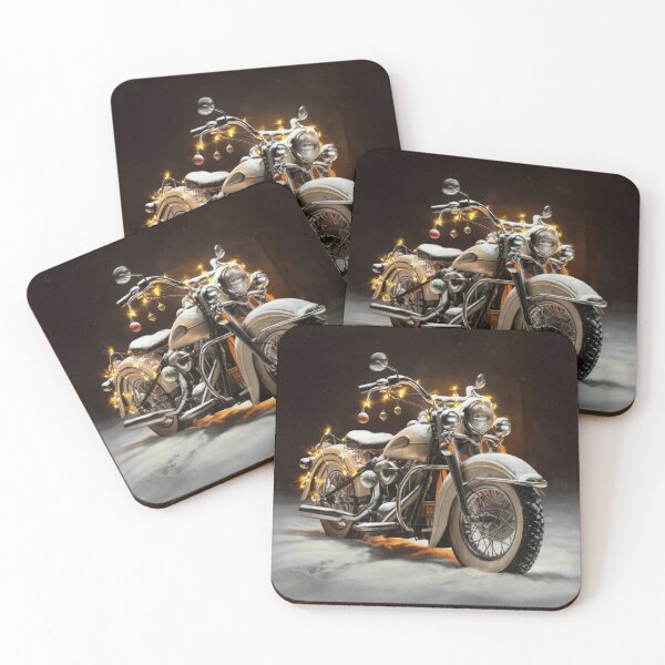 Item preview, Vintage Festive White Motorcycle in Snow designed and sold by Kenny8716.
