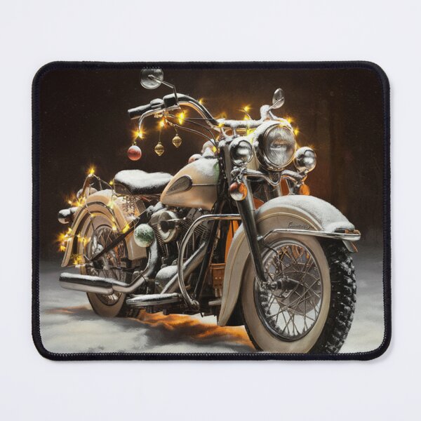 Item preview, Vintage Festive White Motorcycle in Snow designed and sold by Kenny8716.