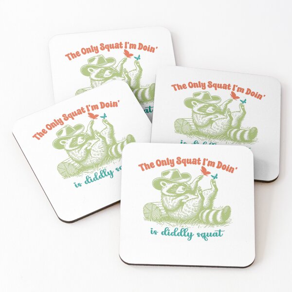 Item preview, The Only Squat I'm Doing Is Diddly Squat Racoon Vintage designed and sold by spirorinin.